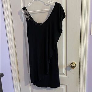 Chic Black Dress with Embellished Detail